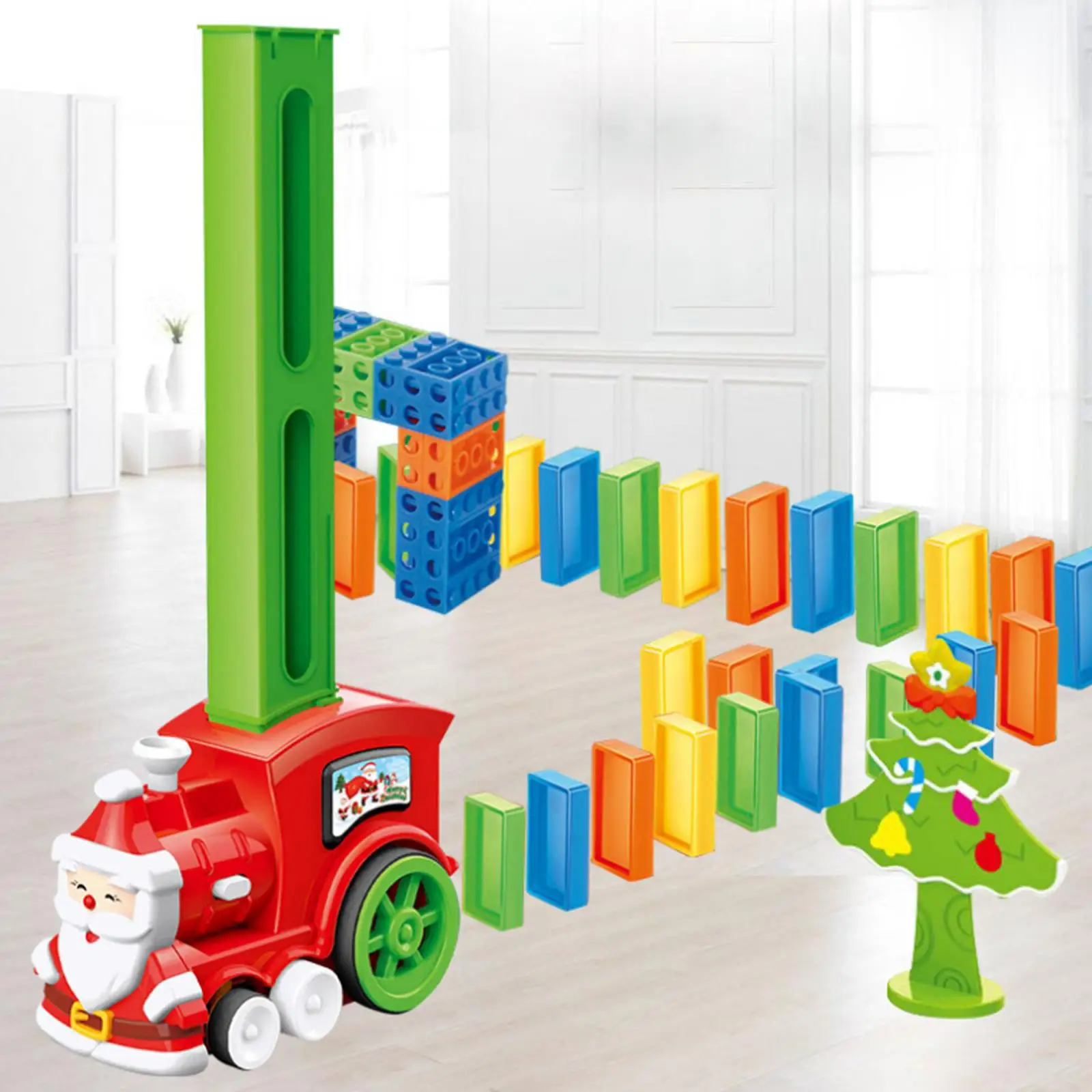 Electric Domino Train Automatic Laying 90pcs Dominoes Stacking Educational Toys 