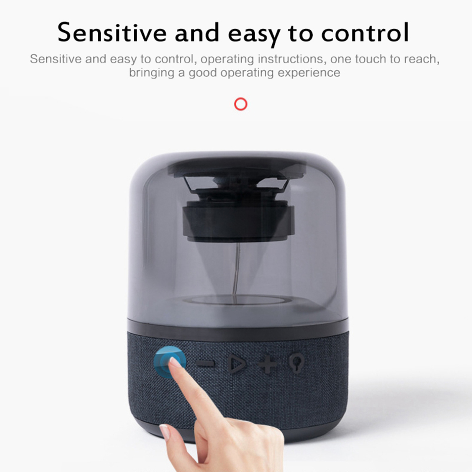 Compact Glass Music Wireless Bluetooth Speaker Colorful Light Transparent