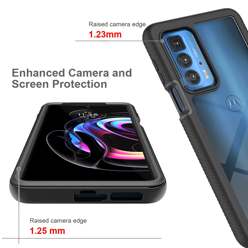 water pouch for phone 2 in 1 Rugged Armor Shockproof Case For Motorola Moto Edge 20 30 Pro 20 Lite 20 Fusion G60 G50 5G G30 E7i E7 Power Back Cover flip cover