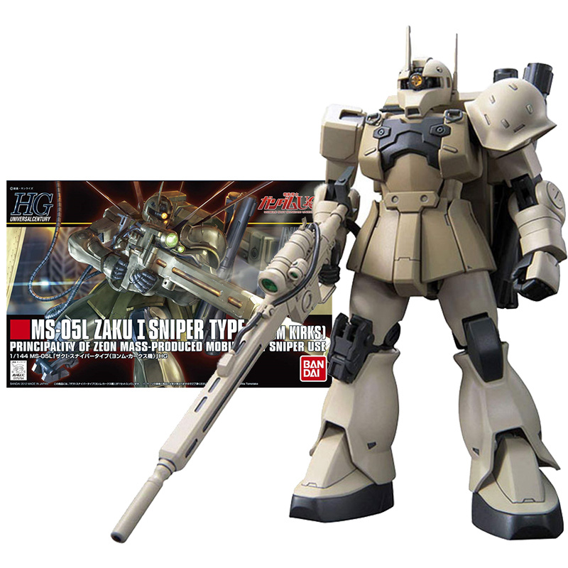 Bandai Genuine Gundam Model Kit Anime Figure Hguc 1 144 Ms 05l Zaku 1 Sniper Type Gunpla Anime Action Figure Toys For Children Action Figures Aliexpress