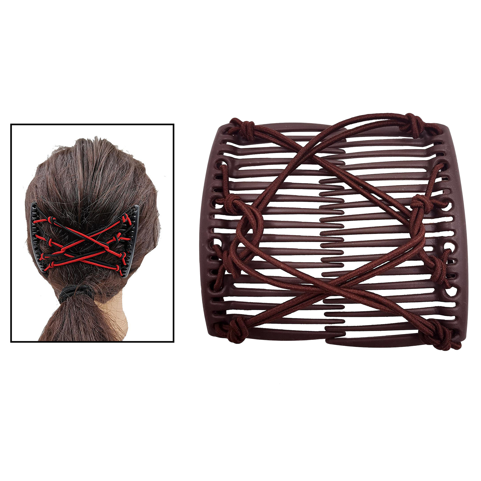 Magic Hair Side Combs for Women Stretch Double Hair Side Combs Clips Bun Maker Hair Accessories