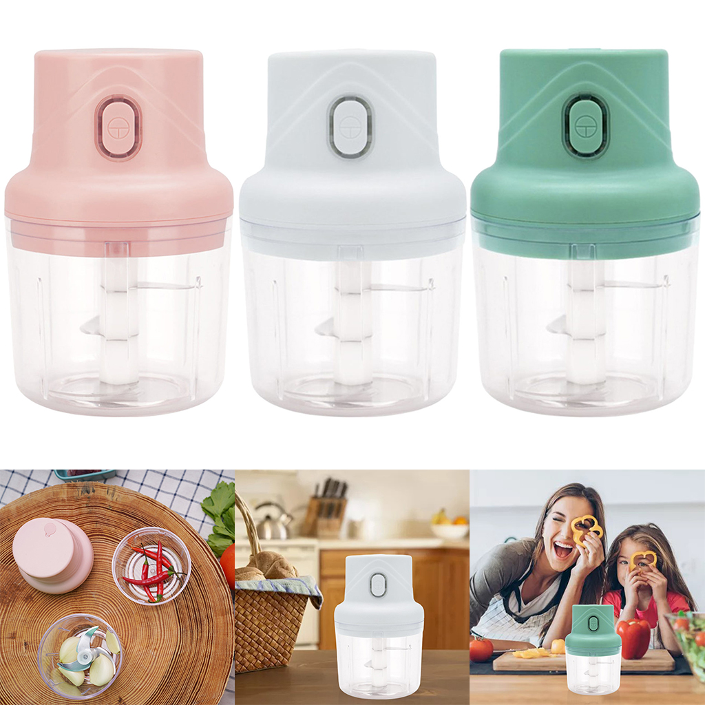 Small Electric Garlic Chopper Cutter Food Processor Crushed Kitchen Fruits Nut Pepper Vegetable Meat Chili Press Crusher Tool