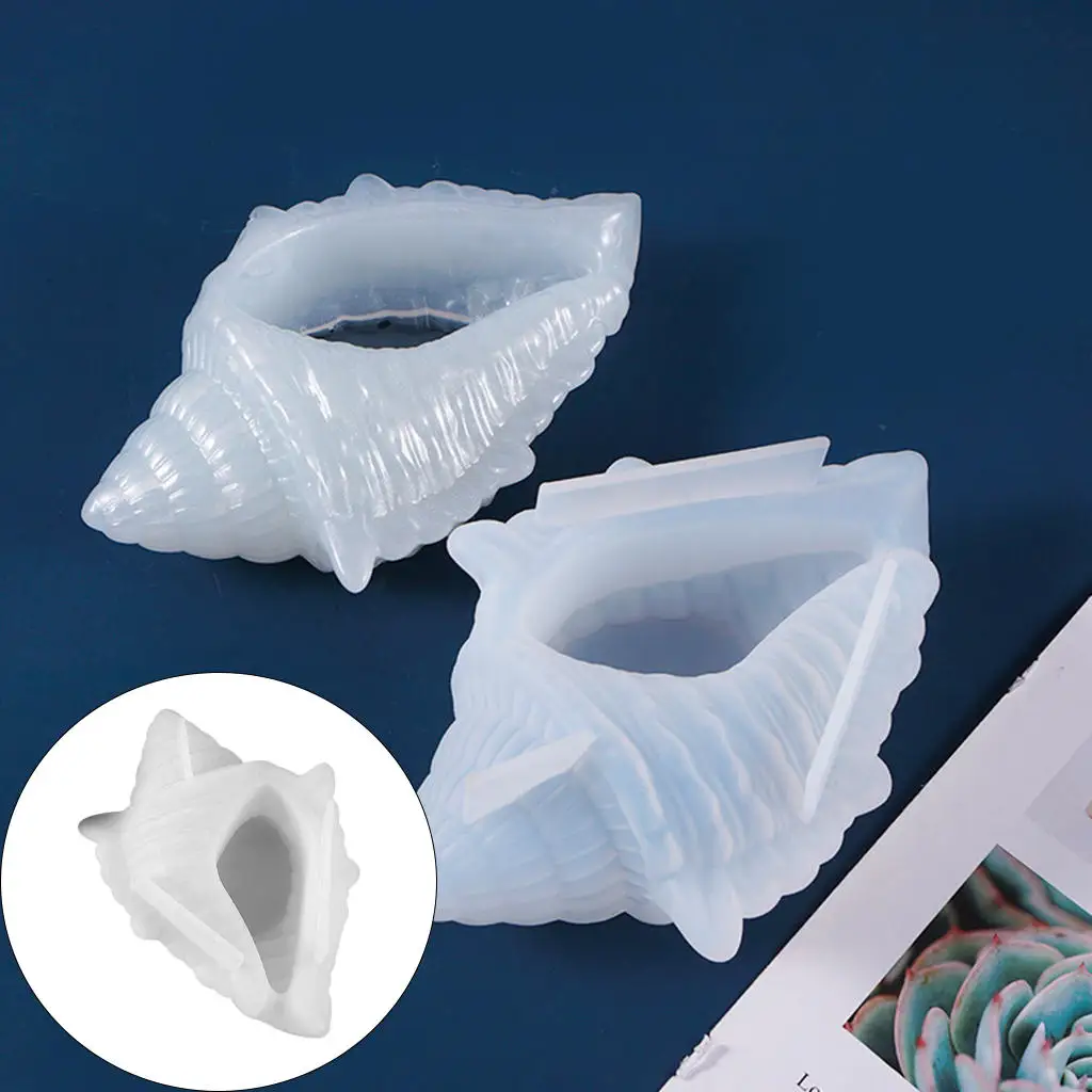 Molde de resina epoxi con forma de concha oceánica molde de concha duradero molde de silicona para bandeja de joyas fácil de desmontar