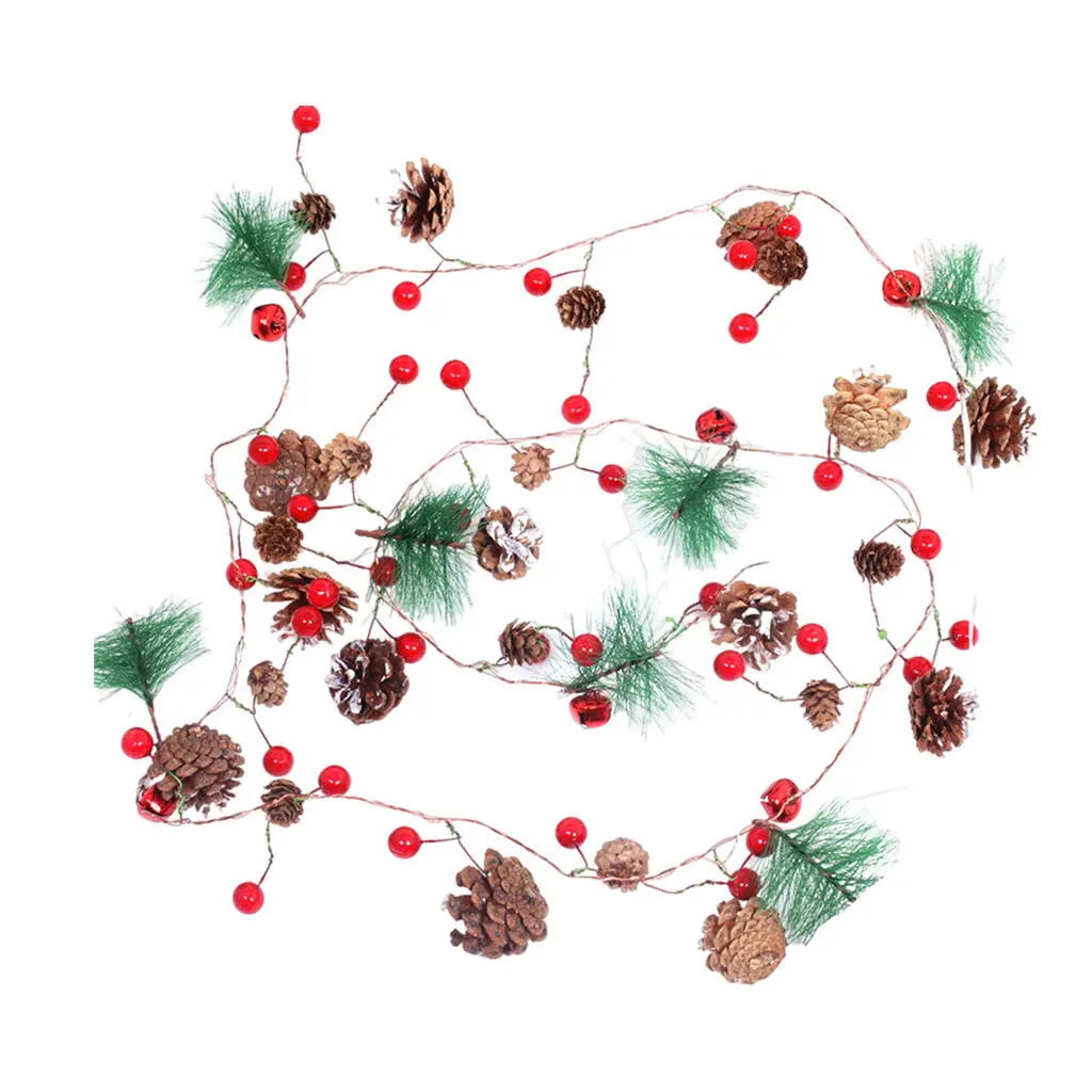 Christmas Pine Cone String Light Waterproof Holiday Lamp Halloween Ornament LED for Garden