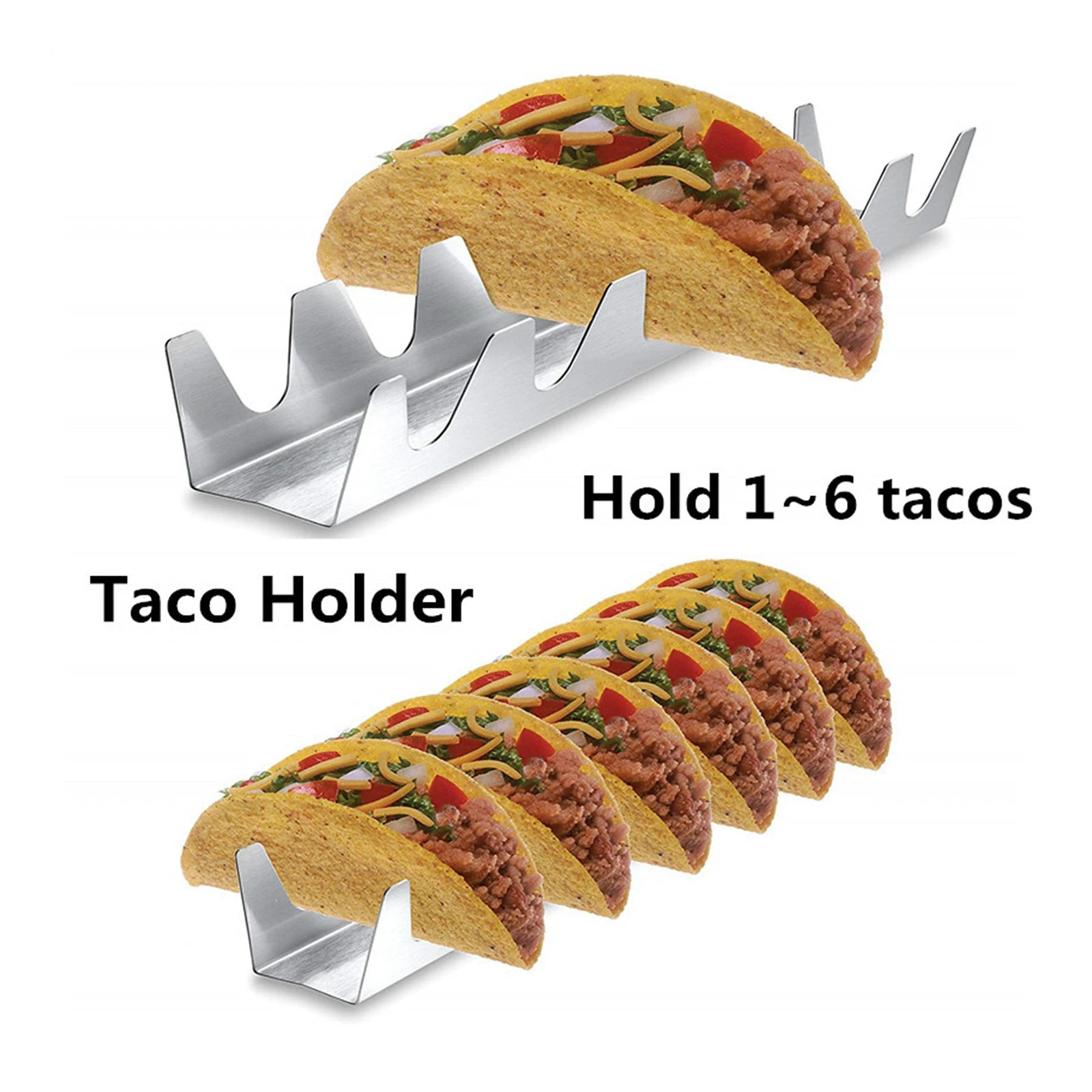 Taco Holder Tray Stand Rack Server Holds 6 Tacos for Mexican Pancakes Tortillas Oven Grill Dishwasher Large Capacity