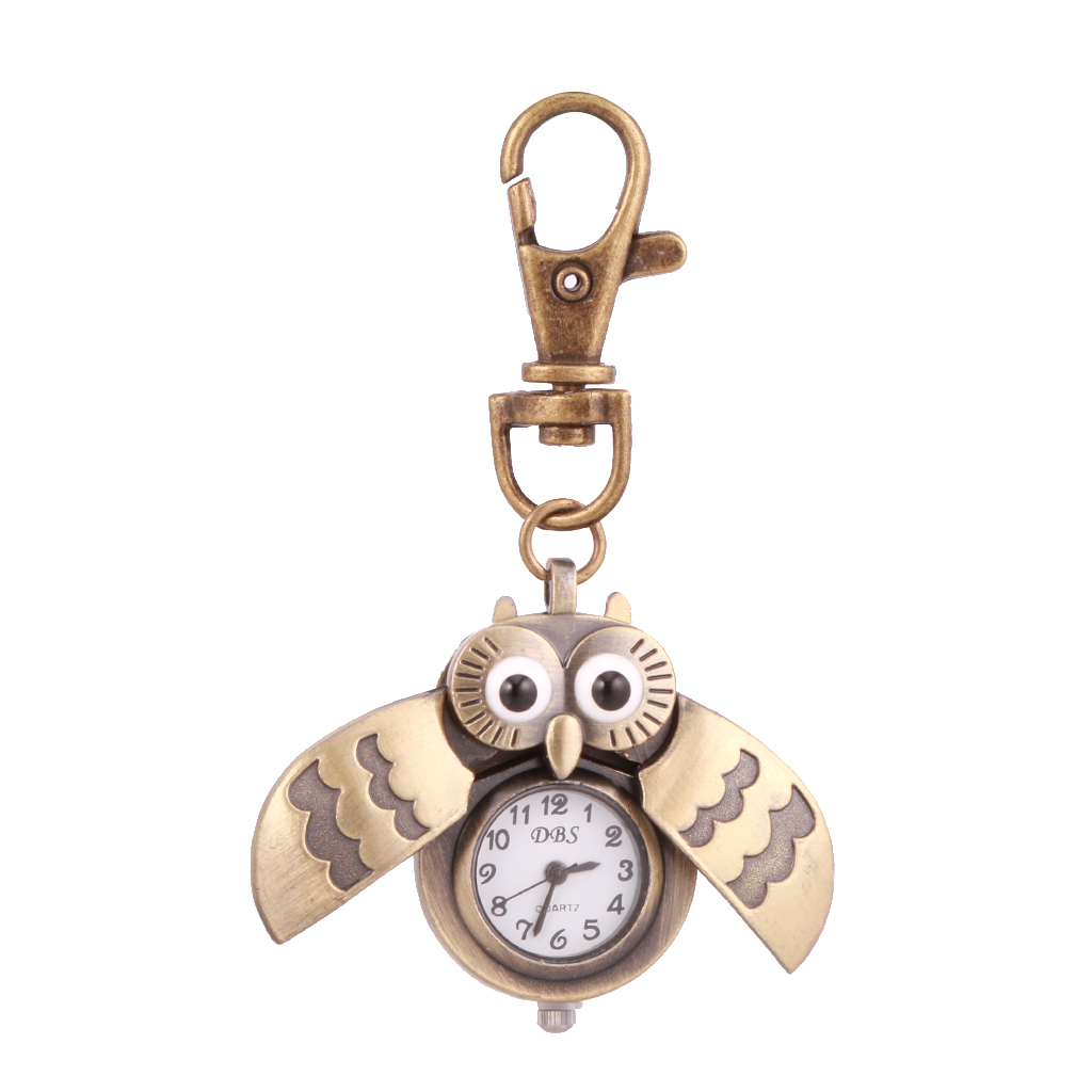 Cute Bird Owl  Watch Necklace Keychain Watch Vintage Accessories Gifts