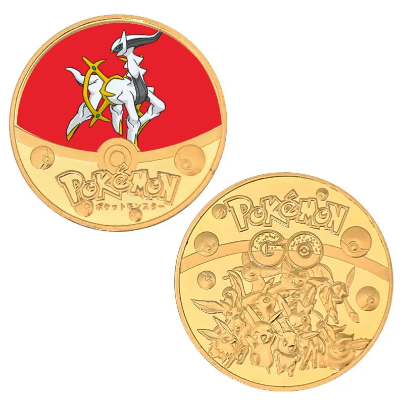 Gold Pokemon Pikachu Sun & Moon Collectible Coin NM Pokemon; Pin; Badges 3DY 