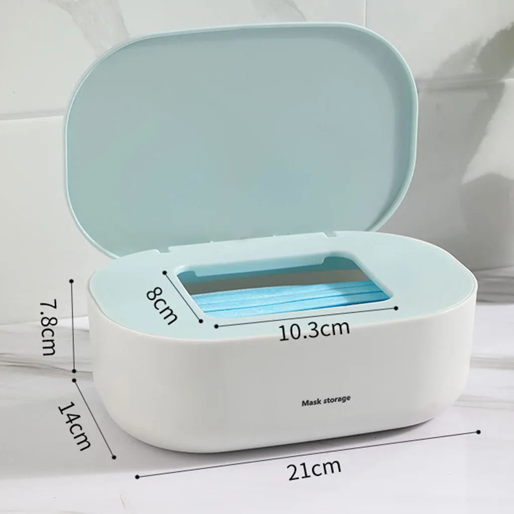 Face Mask Dispenser Box Holder with Lid Wall Mount Tabletop Storage Holder Wet Wipes Dispenser Box Case for Home Bathroom