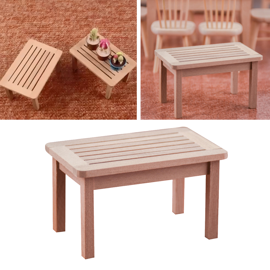 1pc 1/12 Solid Tea Table Desk Dollhouse Miniatures Furniture Decor Accessory