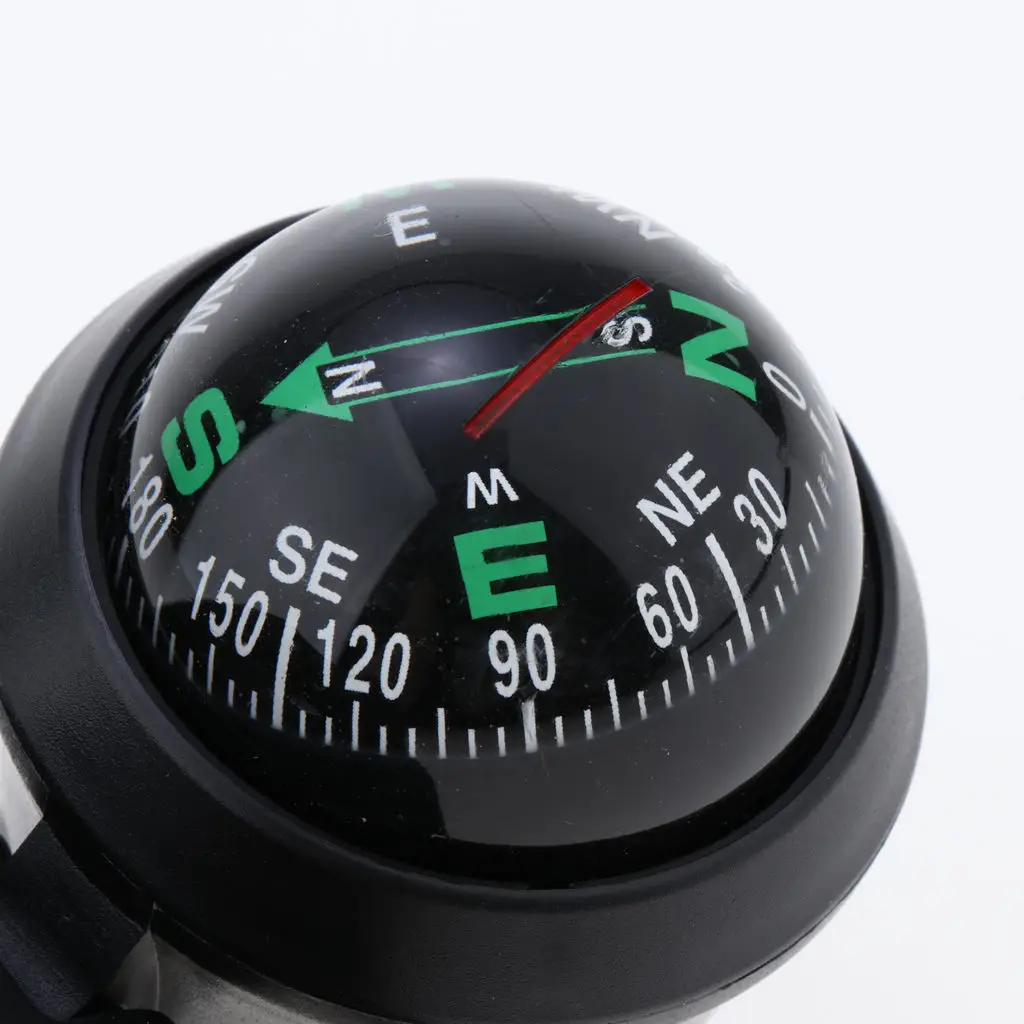 Auto Car Vehicle Navigation Ball Compass Travel Driving Adjustable Black