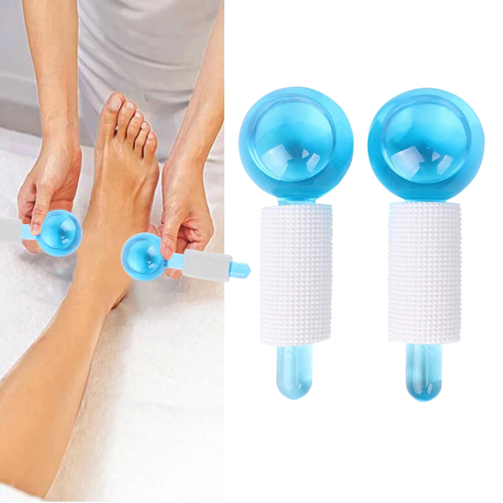 Facial Cooling Ice Globes Energy Crystal Ball 2Pcs Massage Roller for Facial Neck Care Facial Massage Tools