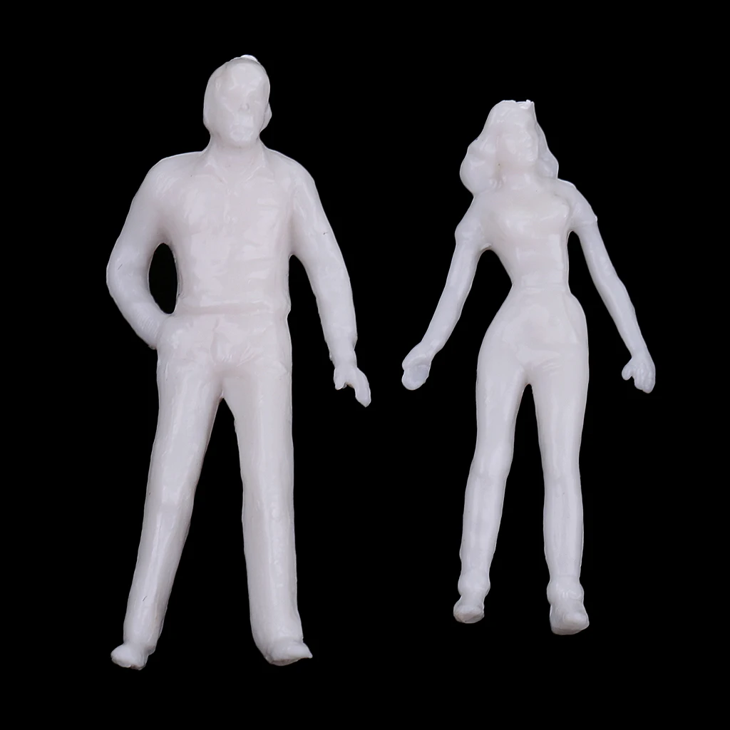 20Pcs 1/50 Unpainted Model Multi Pose People Character Miniature Figures