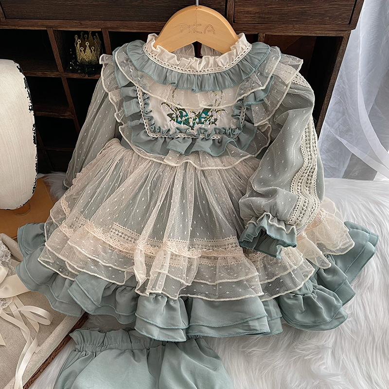 Spanisch Kinder Mädchen Kleid Winter Kleid für Mädchen Mode Festival Süße Kleid Party Kleider für Mädchen Weihnachten Lolita Kleid – Detail 3