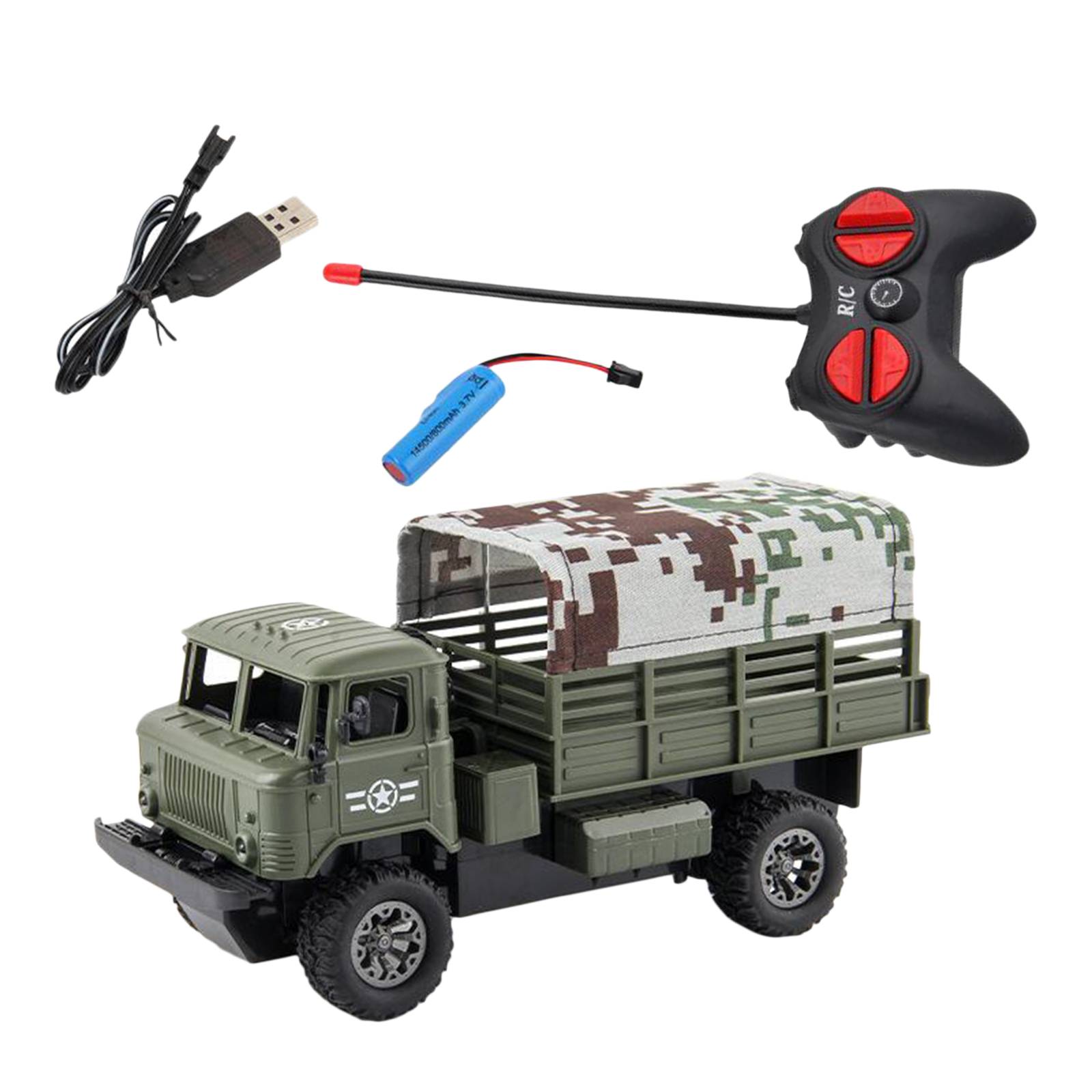 4CH RC Construction Truck LED Light Remote Control 4WD Off-Road Vehicle Toys
