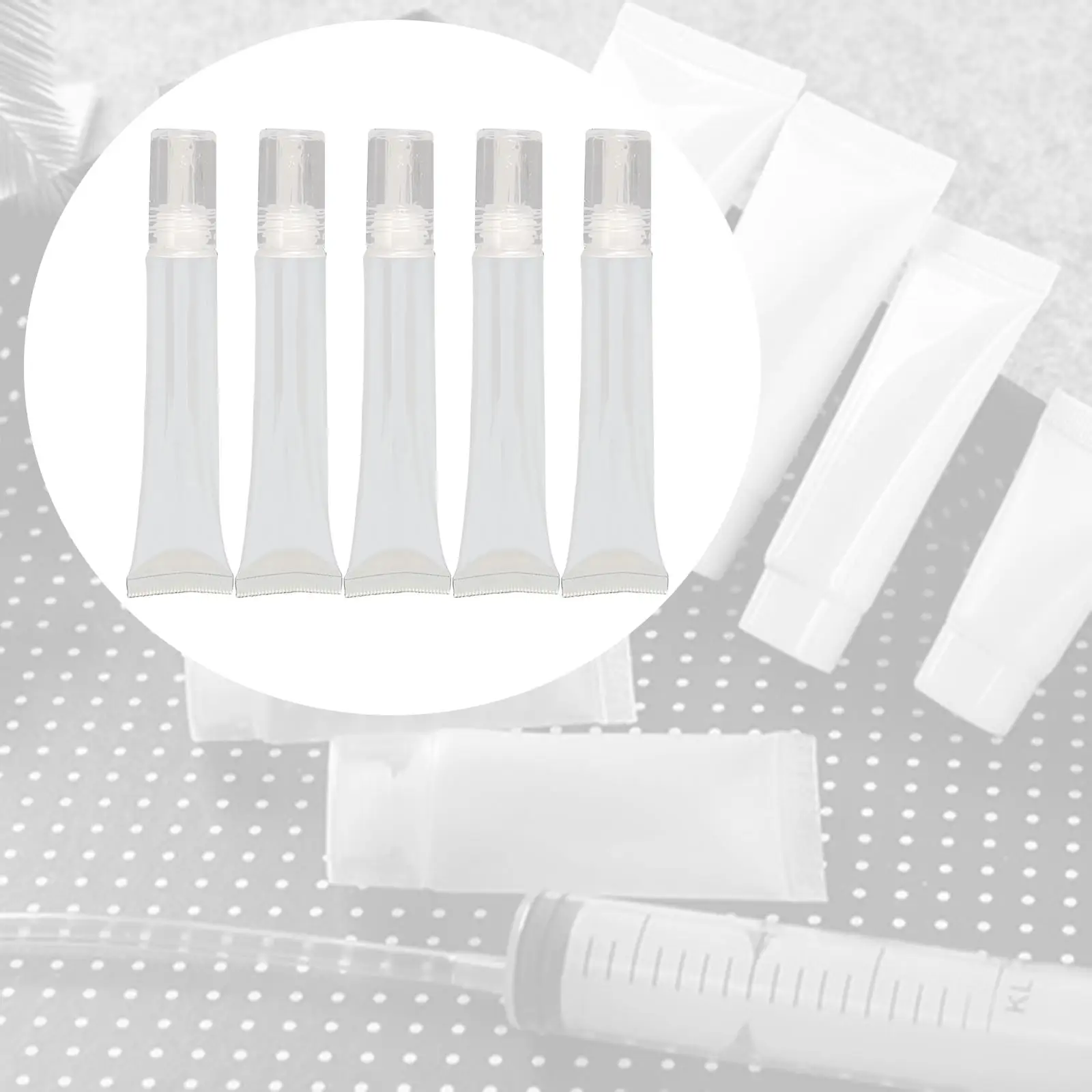 5Pcs Cosmetic Soft Tubes with caps Sample 20ml/0.7oz Holder for Facial Cleaning Toothpaste