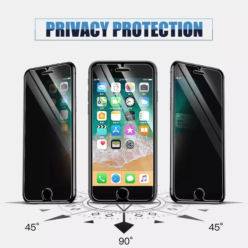 Chống Gián Điệp Có Kính Cường Lực Cho IPhone 13 12 11 Pro Max 12Mini Bảo Vệ Màn Hình Trong Cho IPhone 6 IPhone 6S 7 8 Plus X XR XS Max Riêng Tư Kính iphone screen protector