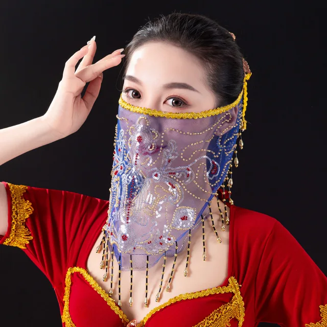 Dance Wear Oriental Dance Sequined Beaded Bra and Belt Bellydance