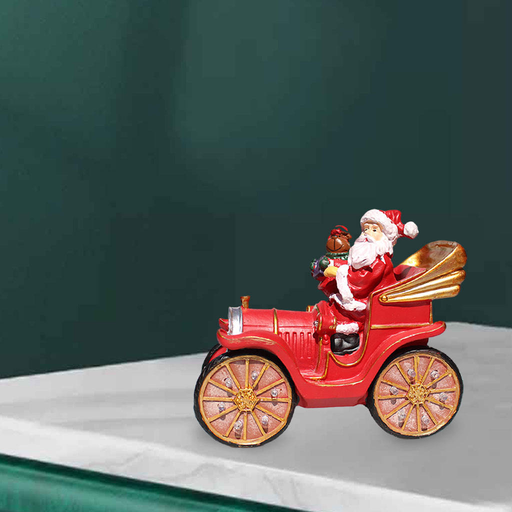 Santa Driving Train Ornament Desktop Christmas Decor Collection Santa Driving Train Ornament Present