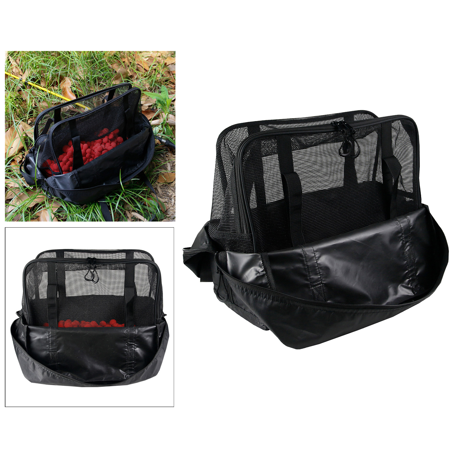 Portable 2 Mesh Layer Drying Totes Bag Dry Net with Zippers Outdoors Fishing Camping Picnic Foods Cookware Storage Dries Net