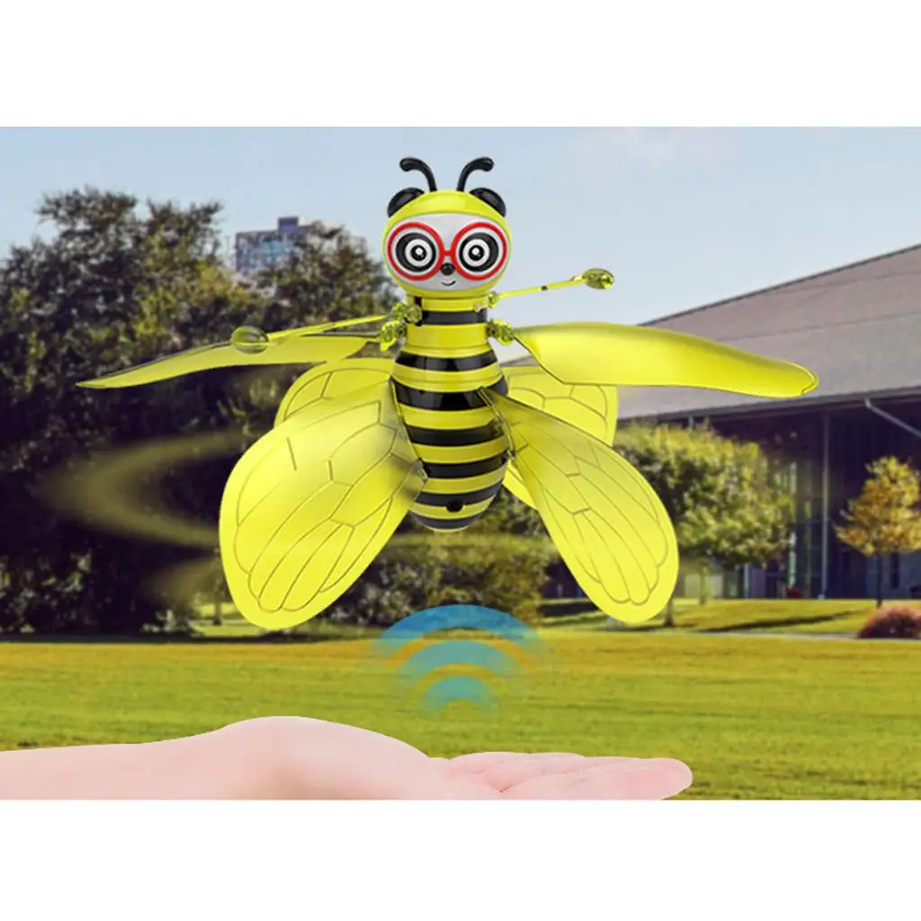 Flying Ball Bee Toys,RC Infrared Induction Drone Helicopter with Shinning LED