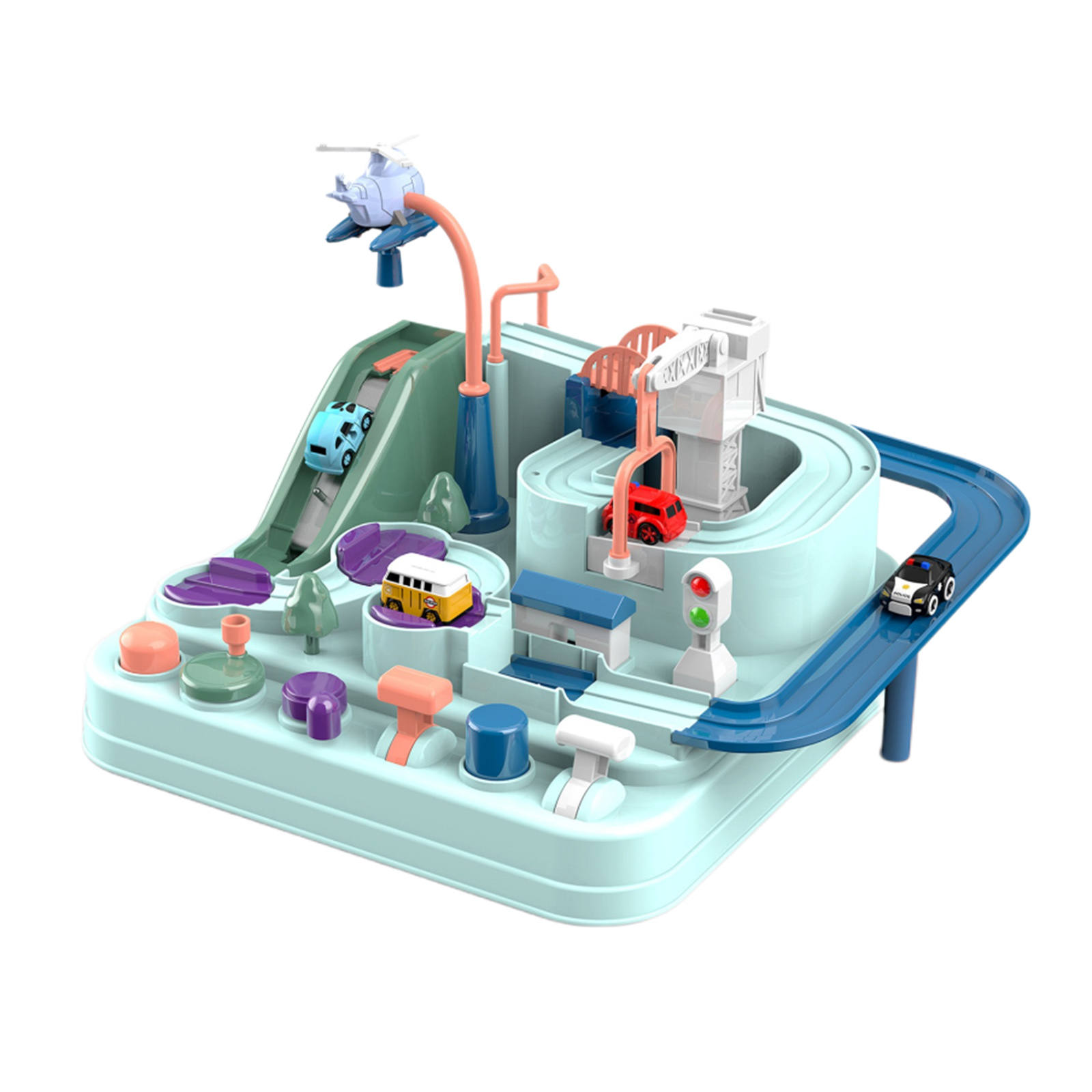 Train Manual Toys Toy Set Educational Models Railway Ramp Game Parking Race Track Car Adventure Toy Car, Toy Vehicle Playsets