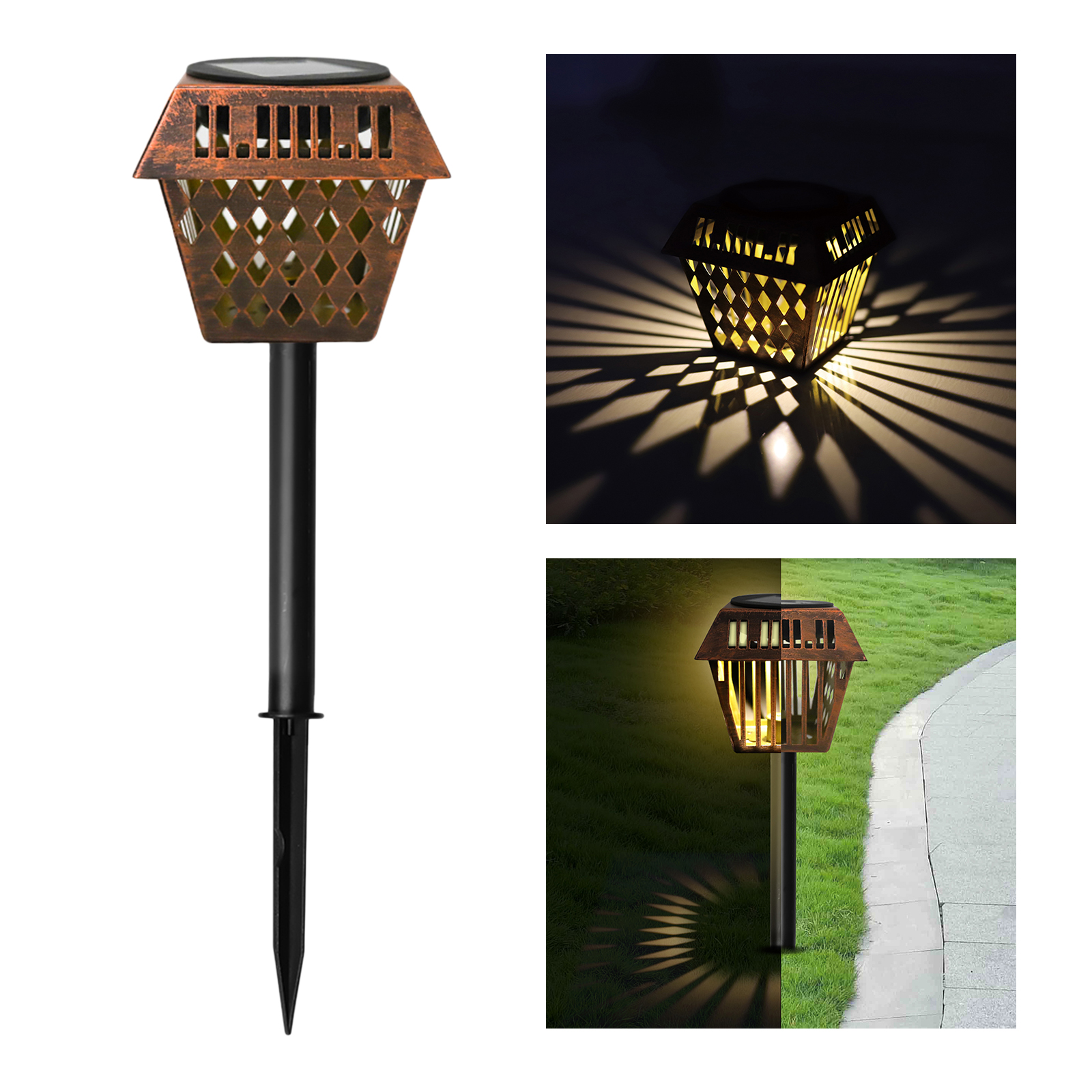 Economia de Energia Romântica das Luzes da Paisagem do Jardim do Diodo Emissor de Luz para a Decoração Exterior do Gramado Solar 2 Lâmpadas solares