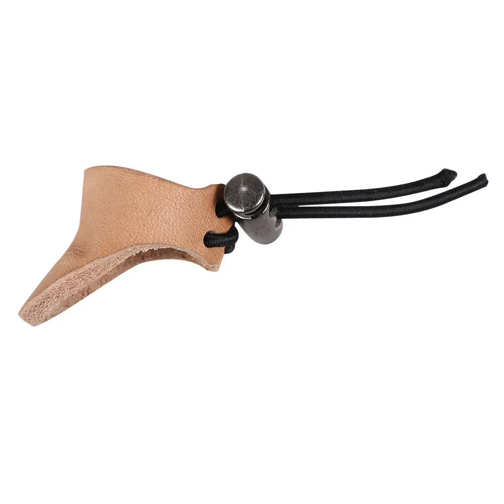Soft Leather Hunting Archery Thumb Guard  Finger Tip Protector Brown