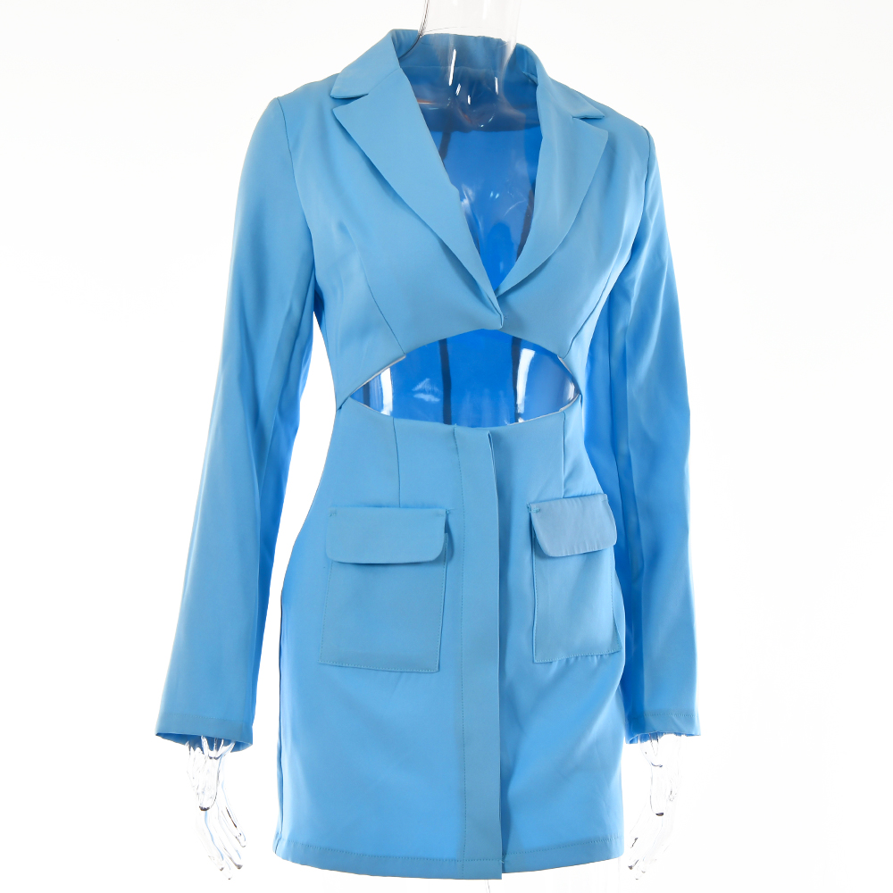 Waliicorners Lapel V Neck Hollow Out Pencil Dress Elegant Dresses Long Sleeve Blazer Dress 12 Hf922c4cae4ba499ba8938cafc22ee6d2l