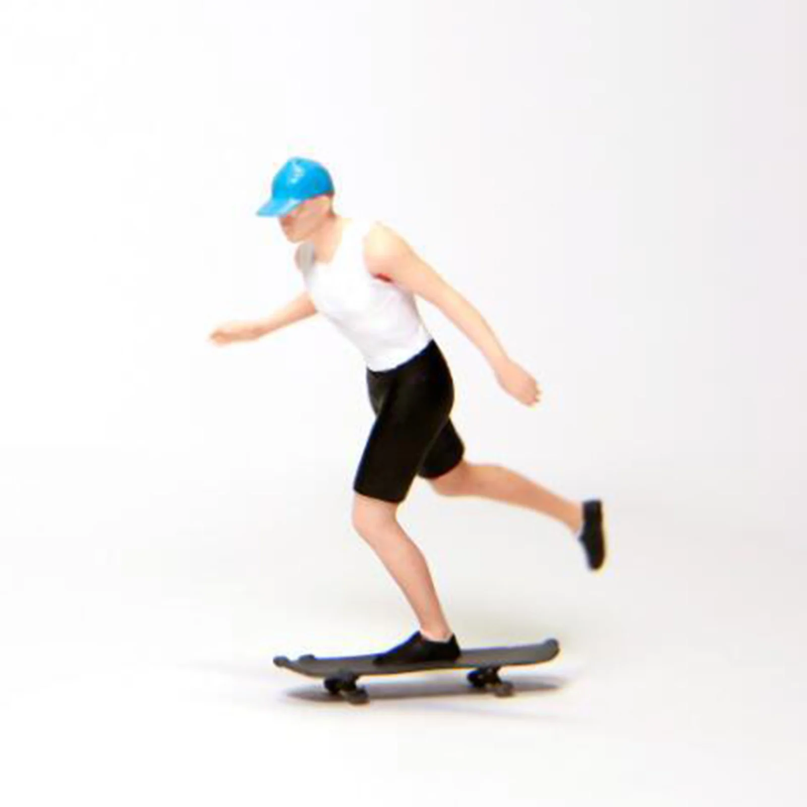 1:64 Unpainted Skater Boy Model Tiny People Street Sand Table Children Toy
