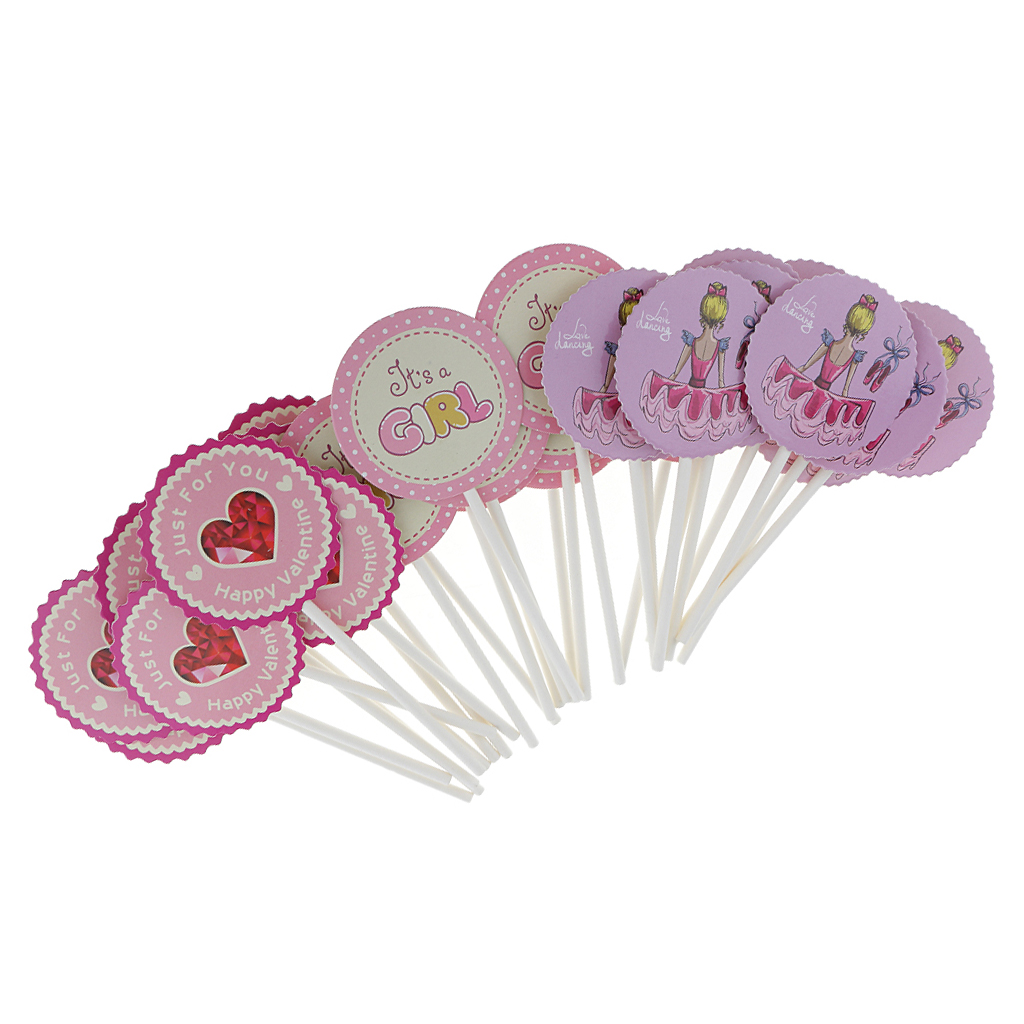 10/30 Pieces It's a Girl /Flamingo Cake Topper Birthday Baby Shower Wedding Party Decorative Cake Fruit Food Picks Decoration