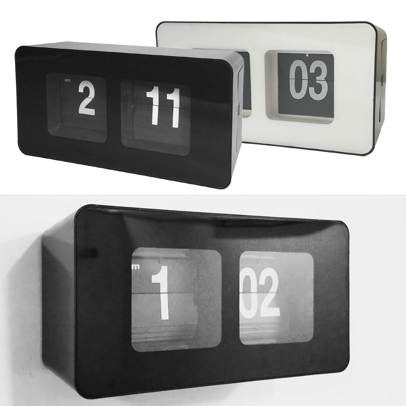 Auto Flip Clock Stylish Modern Simple Vintage Style Clock Desk Table File Down Page Clock