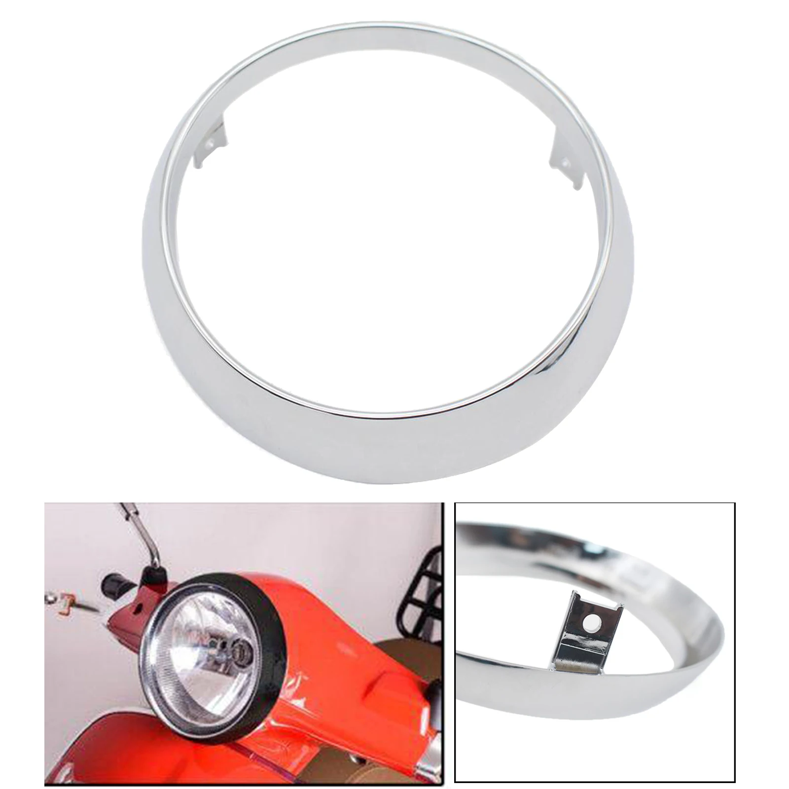 ABS Plastic Motorbike Headlight Trim Ring for Vespa Primavera 125 250 300 Easy to Use and Operate
