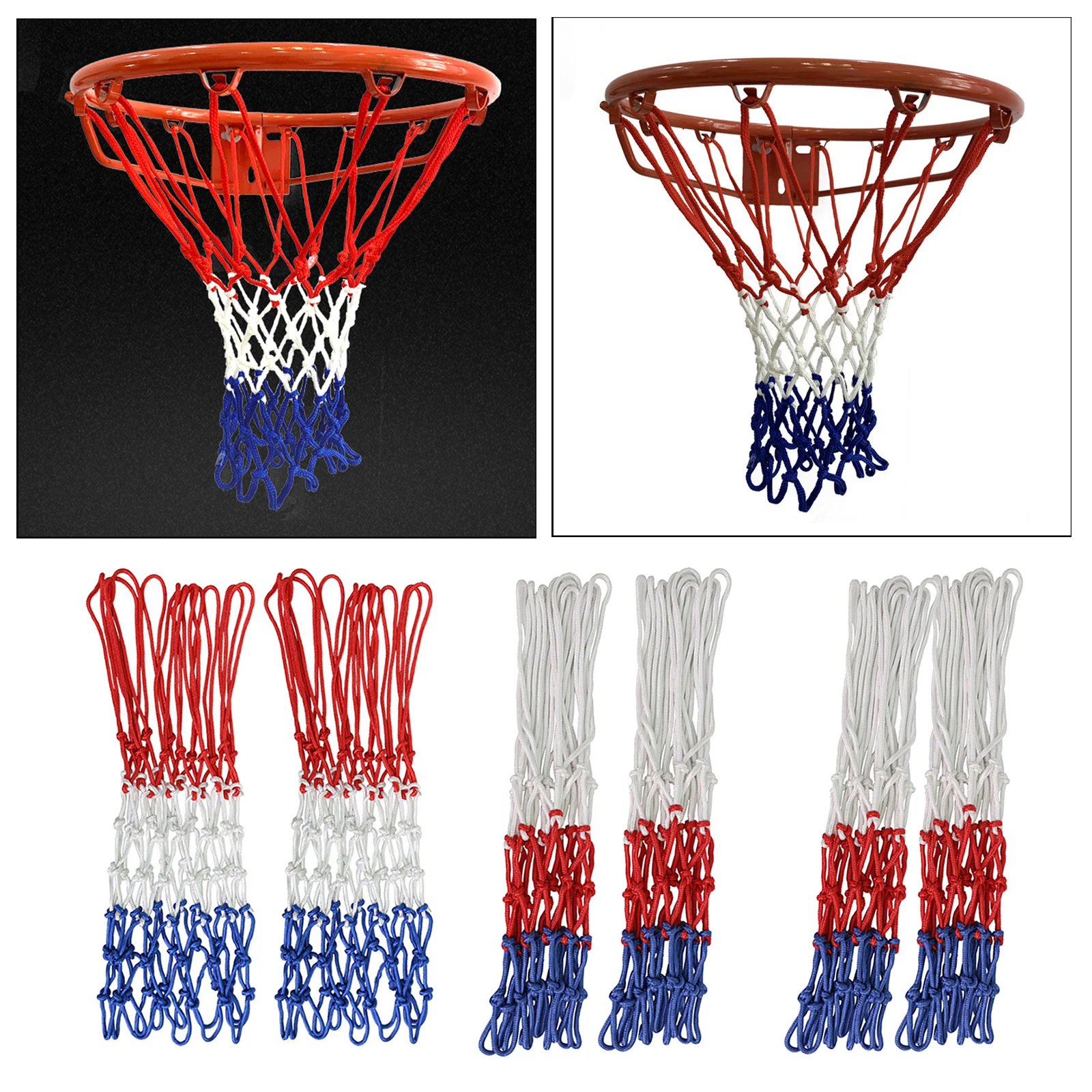 Standard Professional Polyester Braided Basketball Net for Outdoors Indoors 