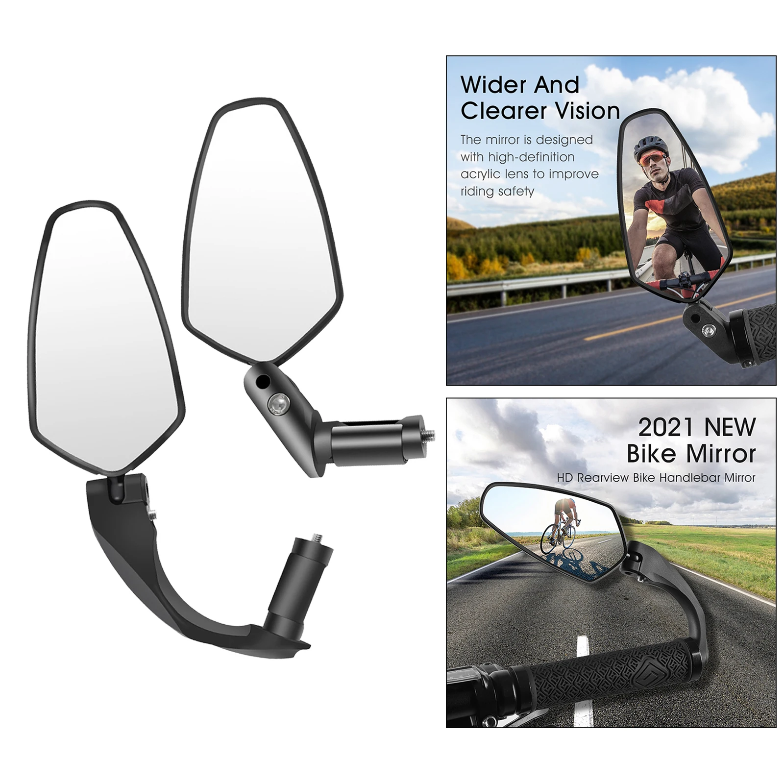 Bike Rear View Mirror Wide Angle Handlebar Installation for Mountain Bicycle