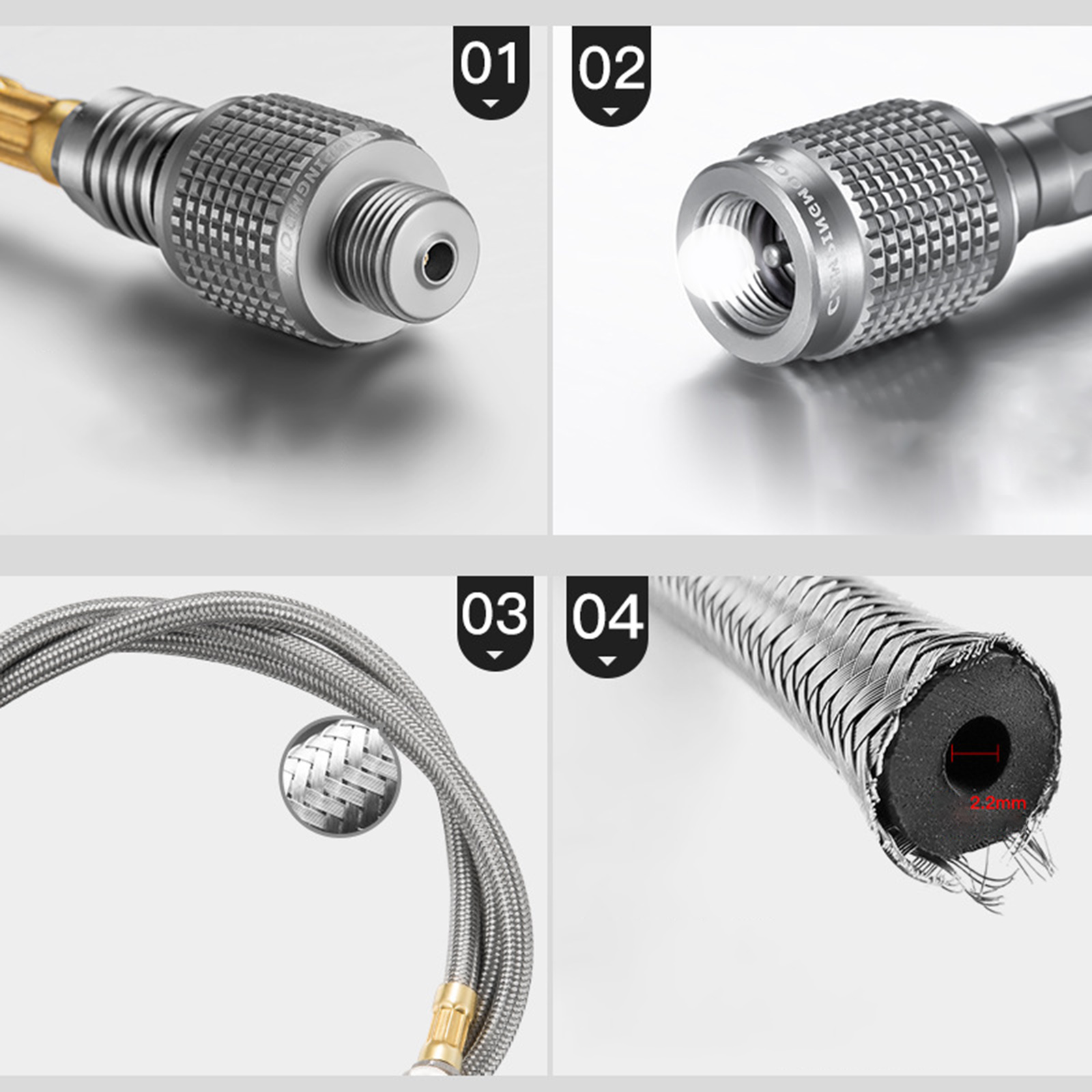 Propane Adapter Hose Braided Hose Camping Stove Butane Fire Pit Heater Grill Cooker Converter Pipe for Outdoor Picnic Hiking