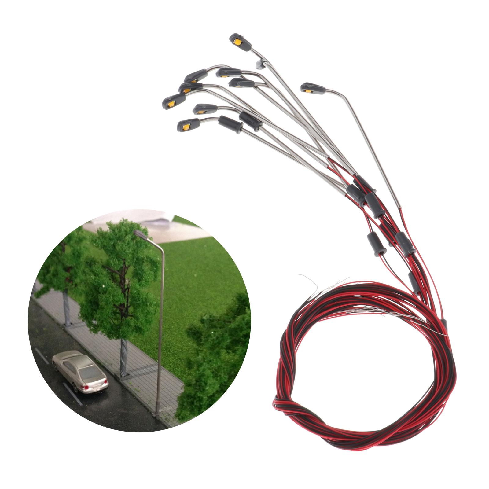 10x Railroad Scenery LED Light Garden Architecture Landscape Lamppost 1:500