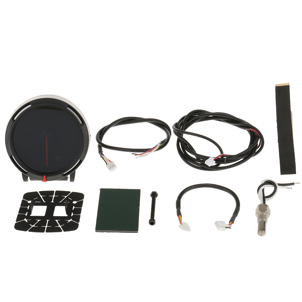 60mm 2.4inch Black 7 Color LED Water Coolant Temperature Temp Gauge Meter