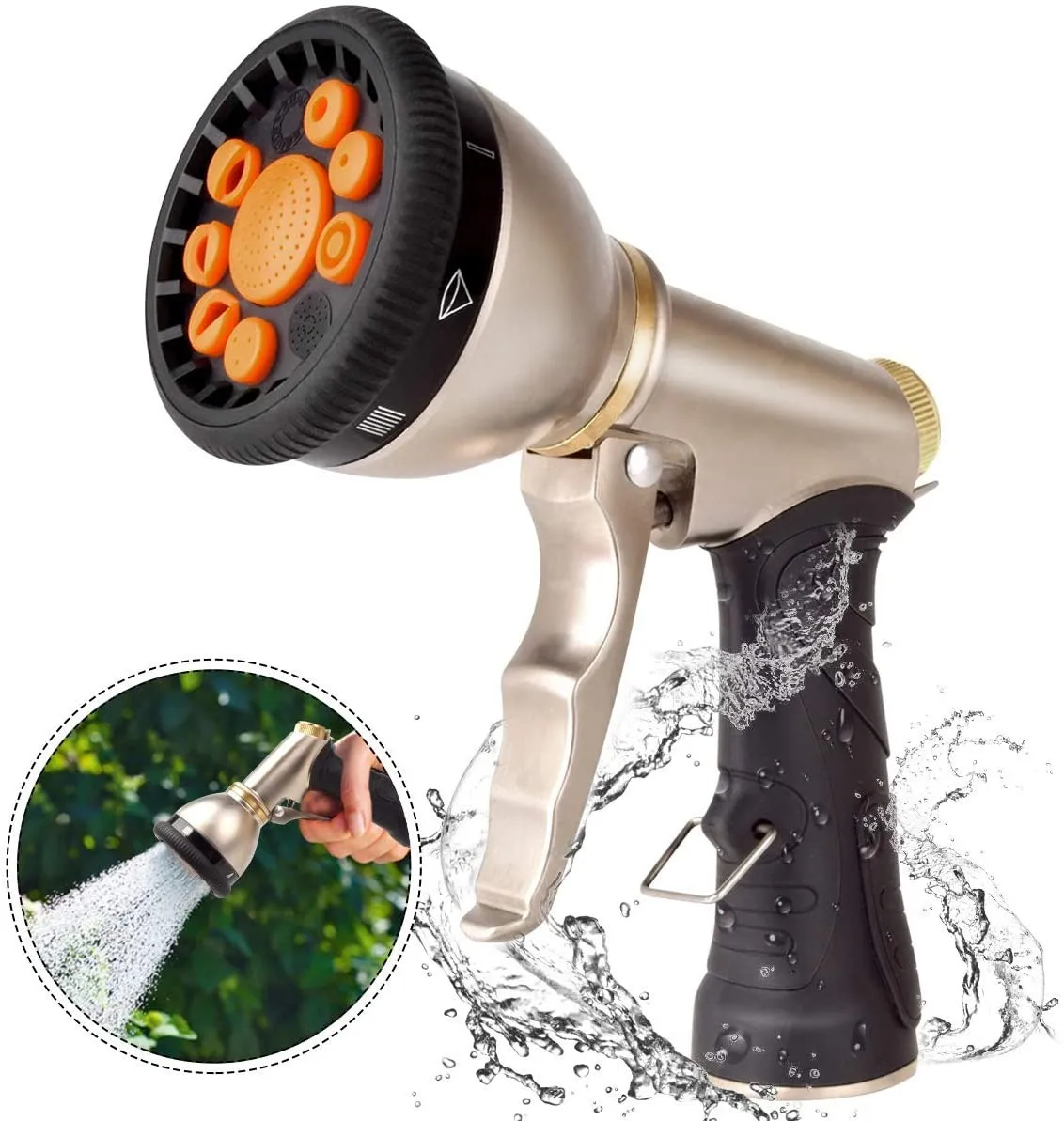 Garden Hose Spray Gun  Heavy Duty Sprayer Perfect for Watering Plants 