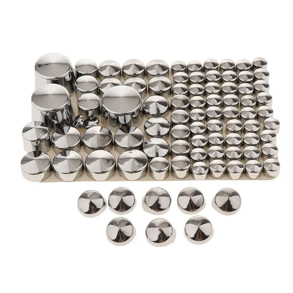 87x Motorcycle Chrome ABS Bolt Toppers Caps for   Twin Cam