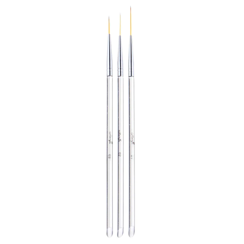 3pcs Nail Art Liner Brush - UV Gel Painting Nail Pen Set for DIY Nail Art