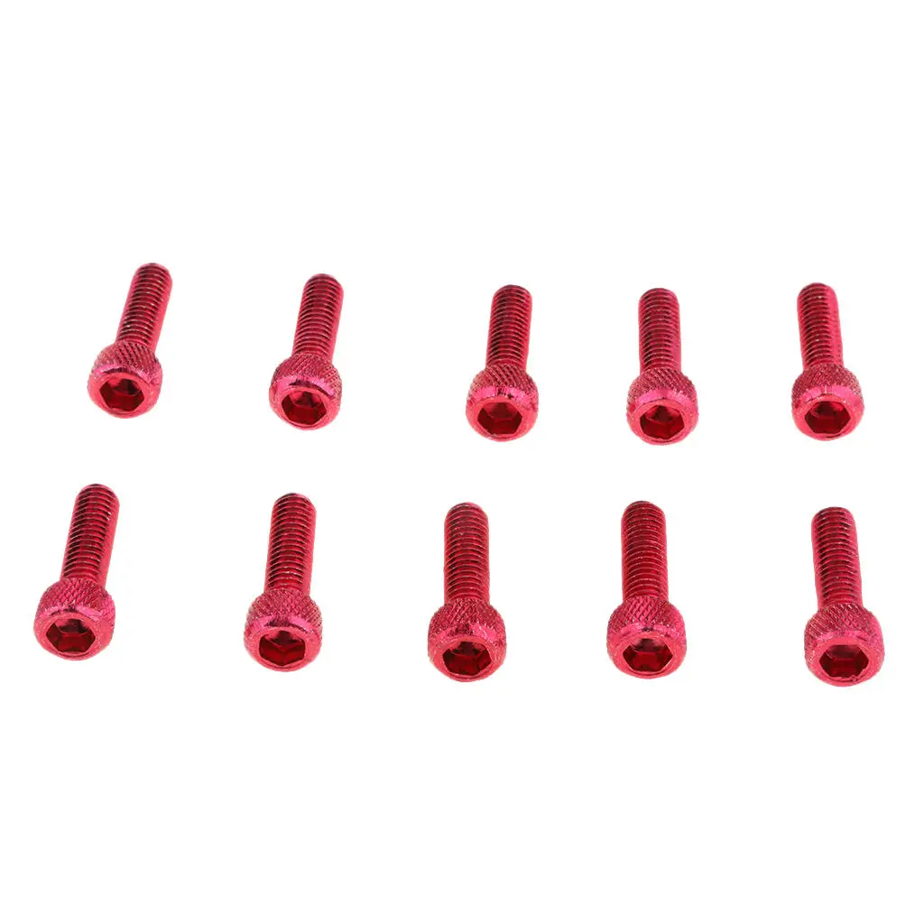10pcs M6 x 20mm Pitch Alloy Steel Hex Bolt Socket Head  Screws Red high quality aluminum alloy strength corrosion resistance