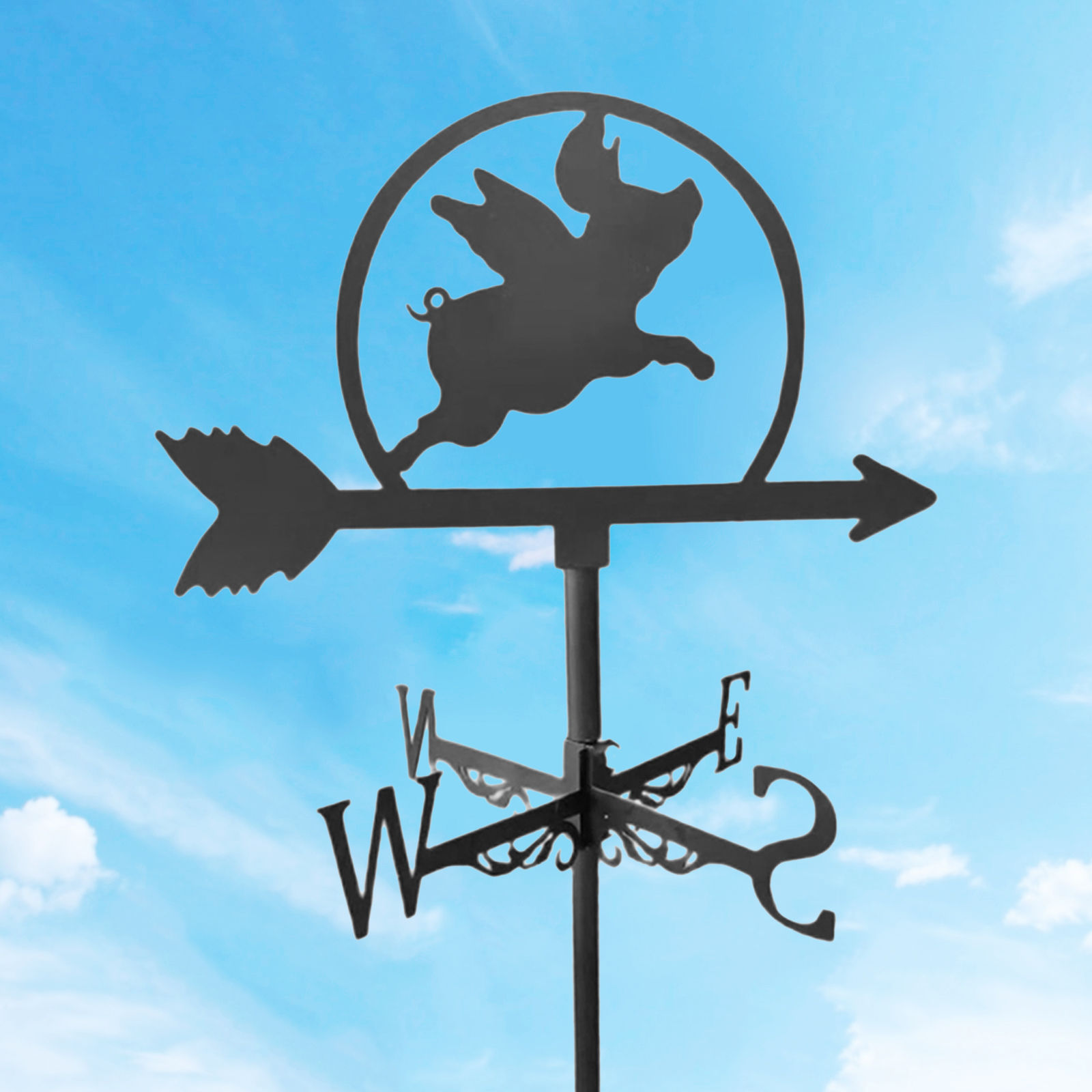 Iron Weathervane Wind Direction Indicator Farm Scene Home Outdoor Garden Iron Weathervanes Garden Outdoor Weather Vane