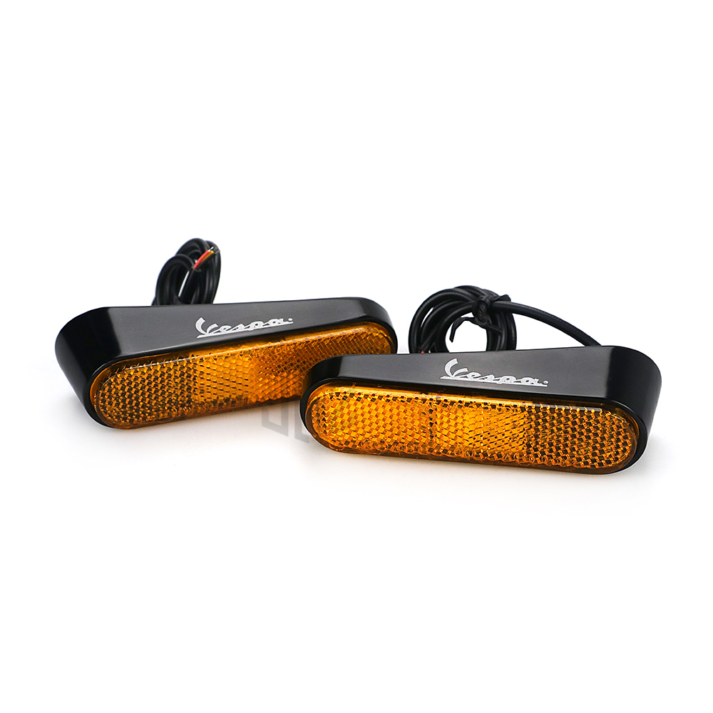 Motorcycle LED Rear Turn Signal Lights Indicator Left Right Flash Lamps Black For VESPA GTS 300 SPRINT PRIMAVERA 150 Accessories