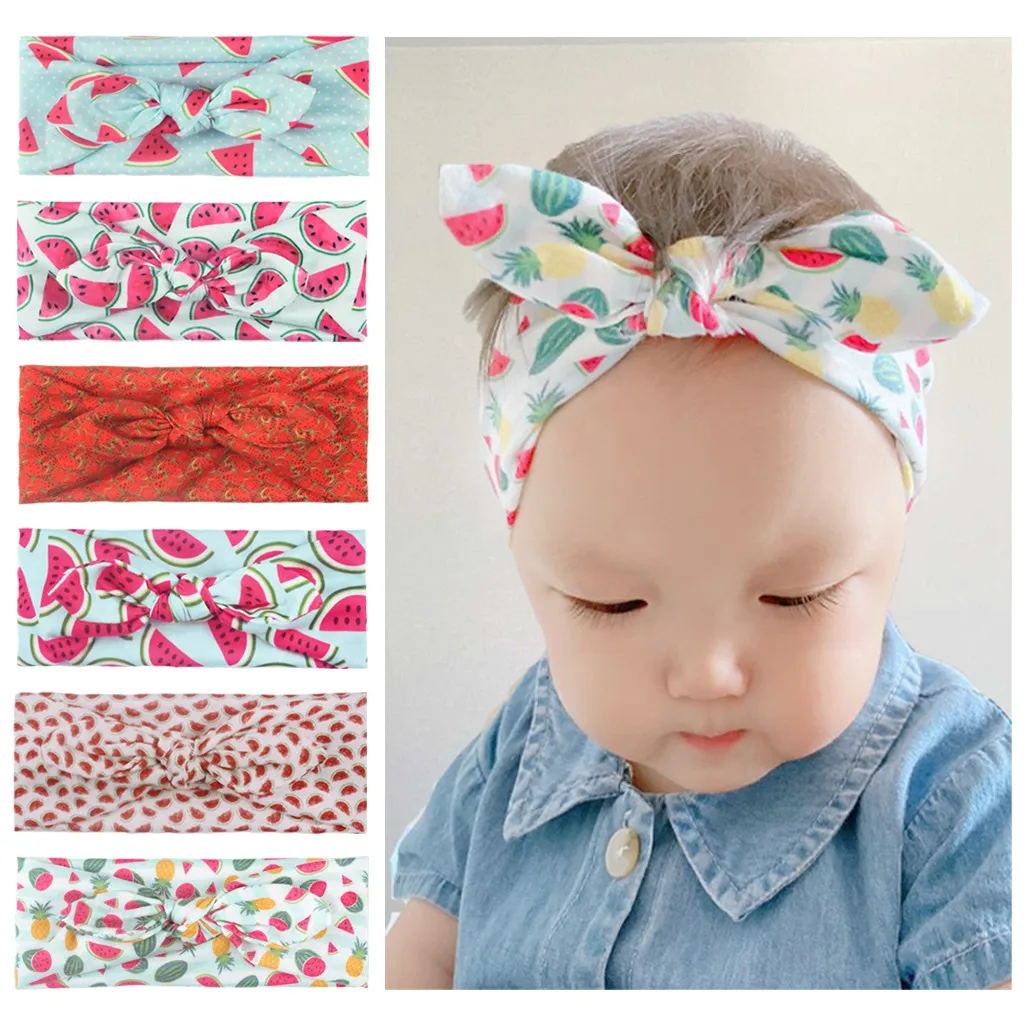 2022 New cute baby accessories Kids Newborn Girls Baby Fruit Headband Hair Band Bow Accessories Headwears Hot sell haarband baby headband