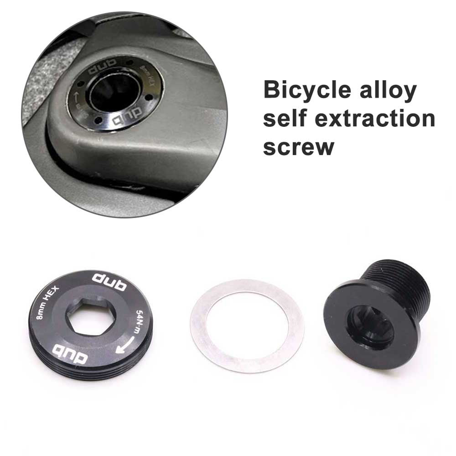 Bike Crank Arm Screws, Aluminum Alloy Threads Crankset Screw Crankarm Bolt Bracket with Dustproof Cover, Gasket Washer