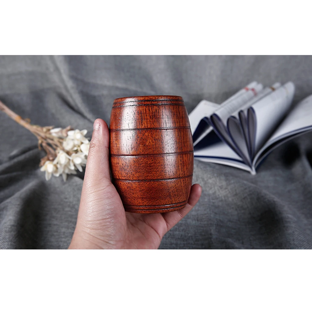 New Barrel-shaped Wooden Beer Mug with Metal Capacity Inside Capacity
