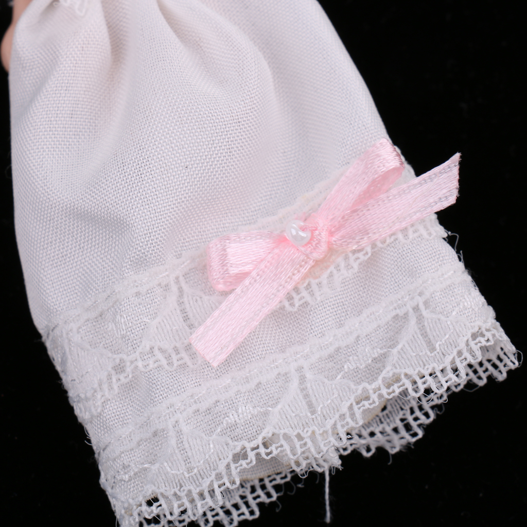 1/12 Scale Dollhouse Miniature People Figures Porcelain Baby Toddler Doll in White Lace Dress Rooms Accessories