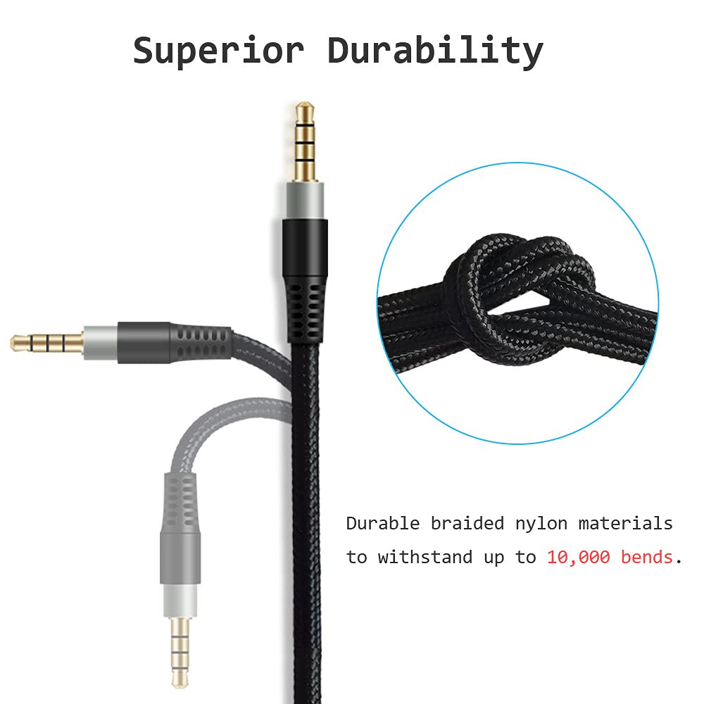 OFC Replacement Braided Aux Cable Extension Cord For JBL Quantum One 1 400 600 610 800 810 910 Gaming Headsets Headphones