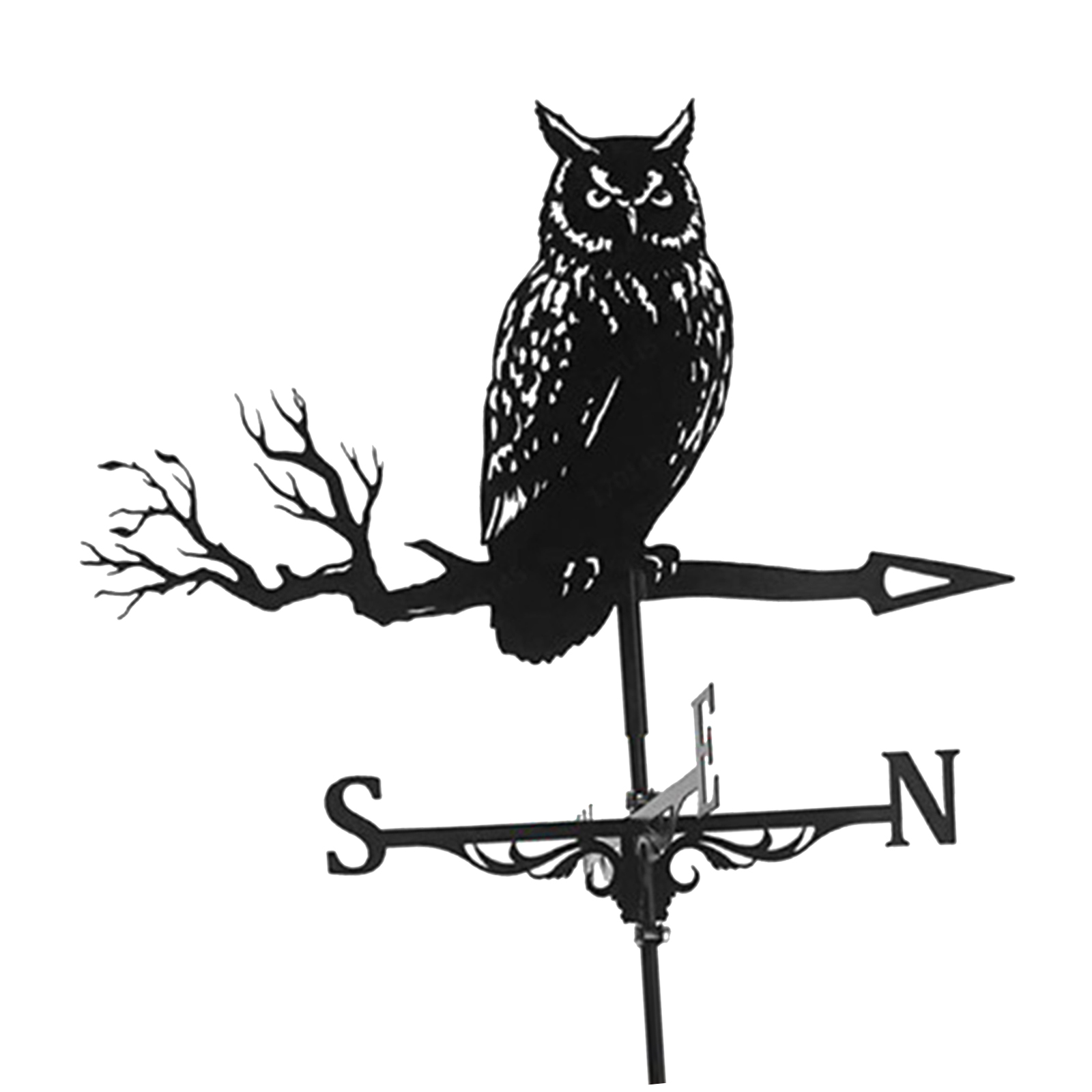 Durable Metal Owl Weathervane Weather Vane Yard Barn Scene Crafts 75cm Tall