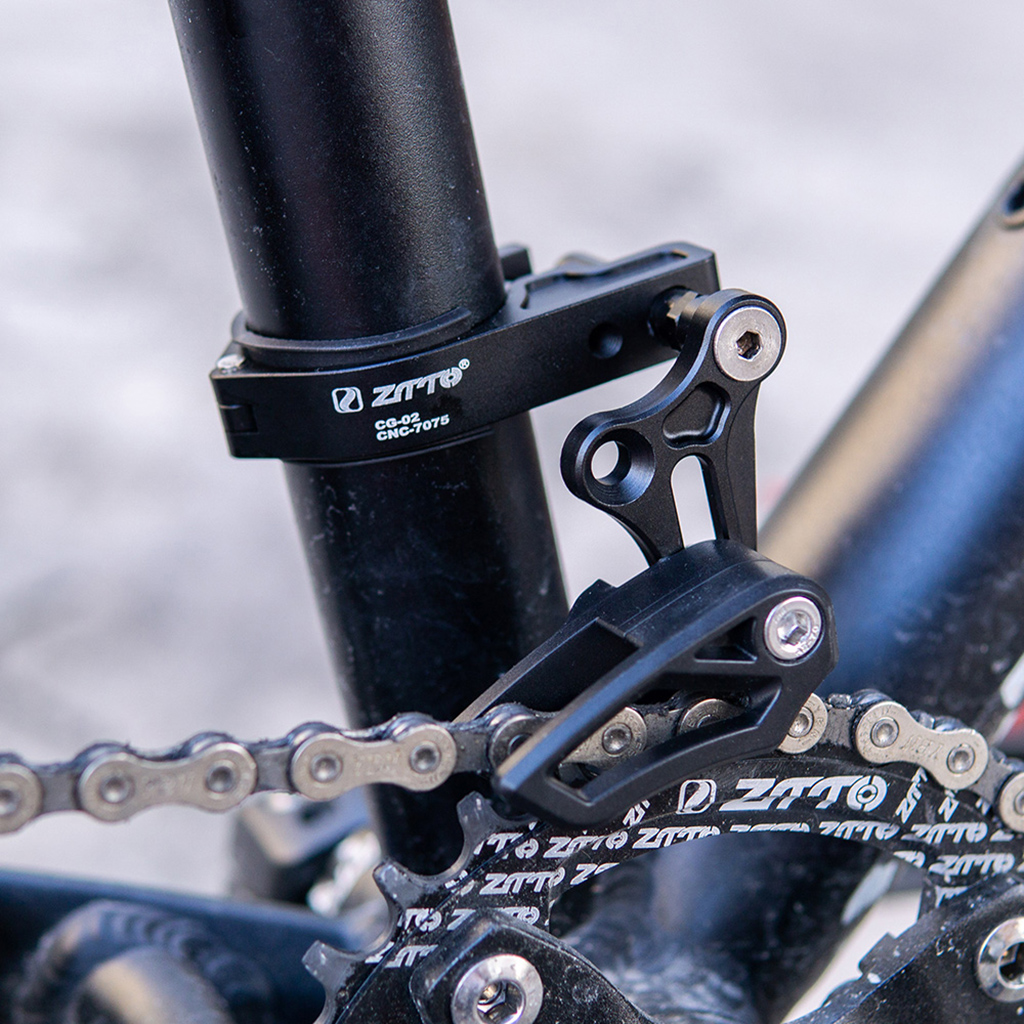 MTB Road Bike Seat Tube Chain Guide, Bicycle Single Speed Chainring Protector, for Clamp on ø31.8-35mm Cycle Frame Tube